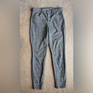 American Eagle Outfitters Gray Checkered Straight Leg Pants